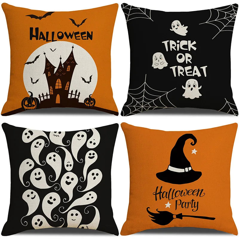Halloween Pumpkin Witch Pillow Case Set for Home Sofa Decoration by Afralia™