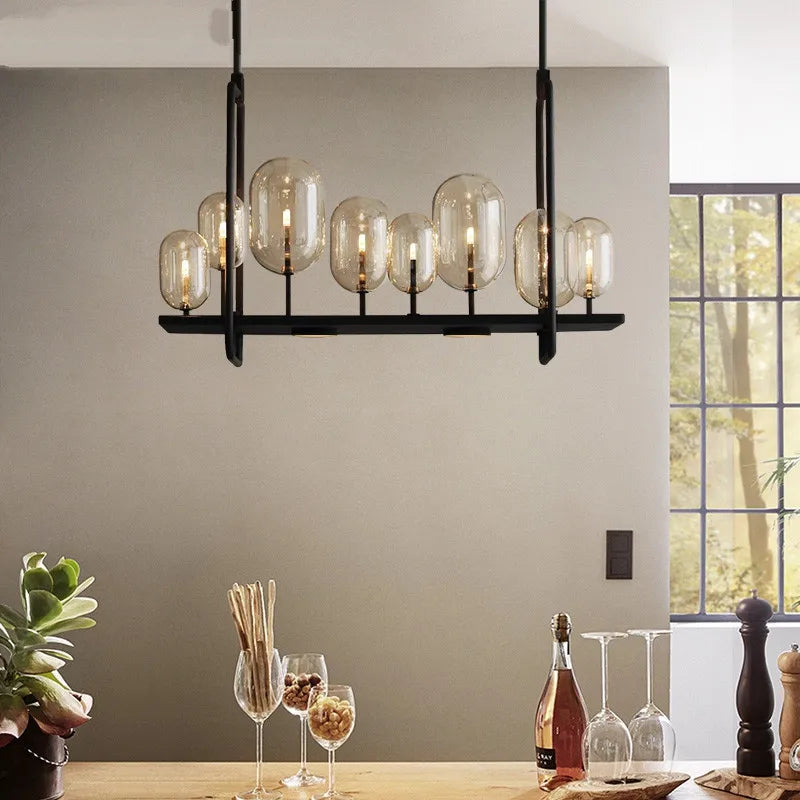 Afralia™ Retro Kitchen Pendant Light | Modern Glass Industrial Hanging Lamp for Restaurant & Bar