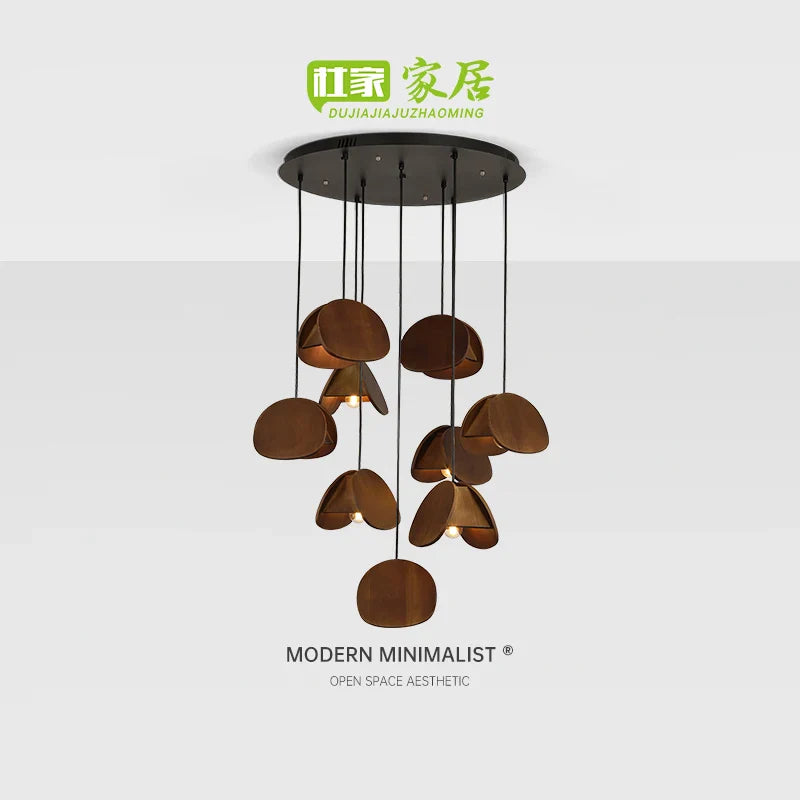 Afralia™ Antique Style Solid Wood Retro Pendant Light - High-End Living Room Lighting