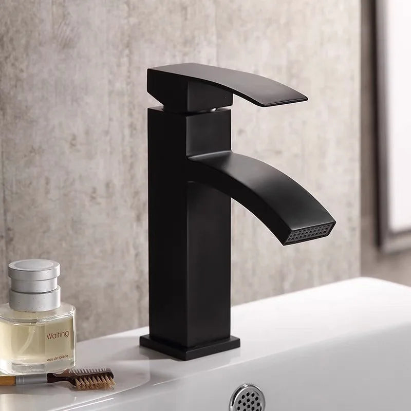 Afralia™ Matte Black Basin Faucet Single Handle Mixer for Bathroom Sink