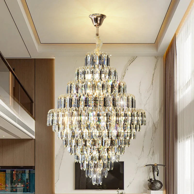 Afralia™ Designer LED Crystal Chandelier for Luxury Villas, Hotels & Restaurants