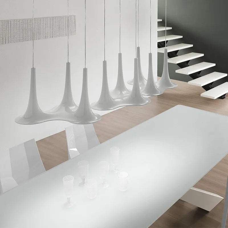 Afralia™ Minimalist Gold & White Pendant Light for Living Room & Bedroom