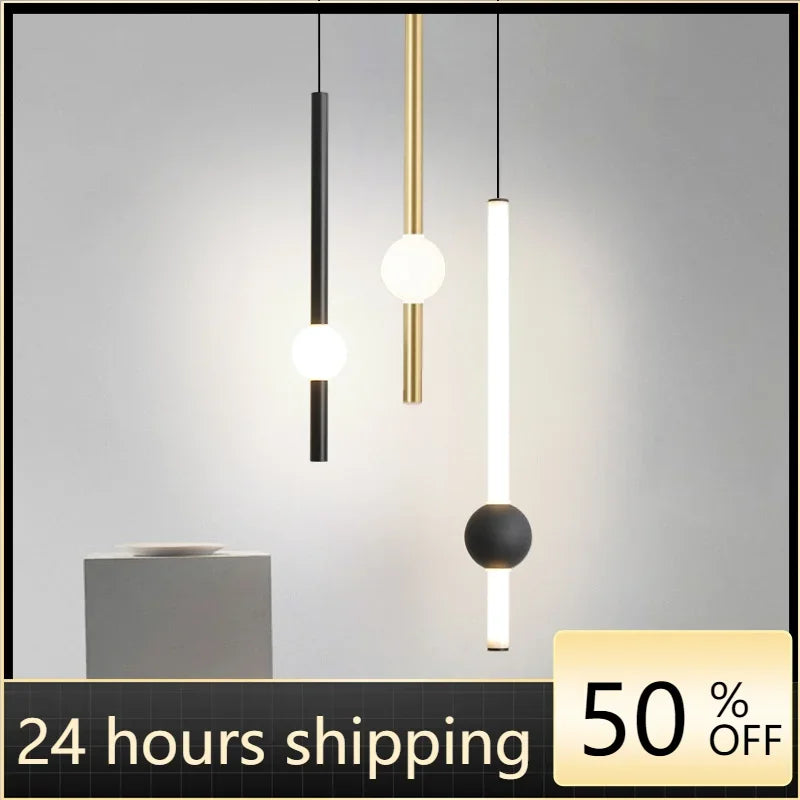 Afralia™ Glass Rod Pendant Light - Modern Long Hanging Lamp for Living Room, Bedroom & Shop