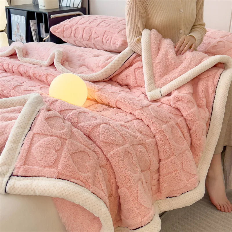 Afralia™ Cozy Jacquard Taffeta & Flannel Nap Blanket - Warm, Thick Comforter for Bedroom