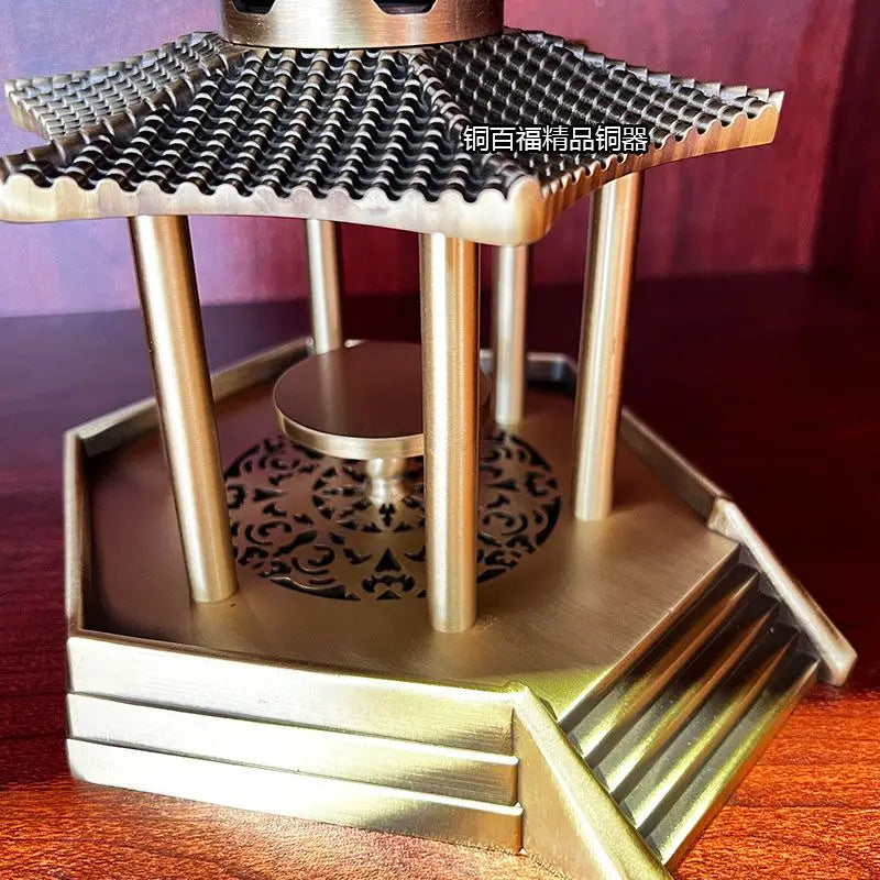 "Afralia™ Zen Brass Incense Burners & Decorative Ancient Pavilion Collection"