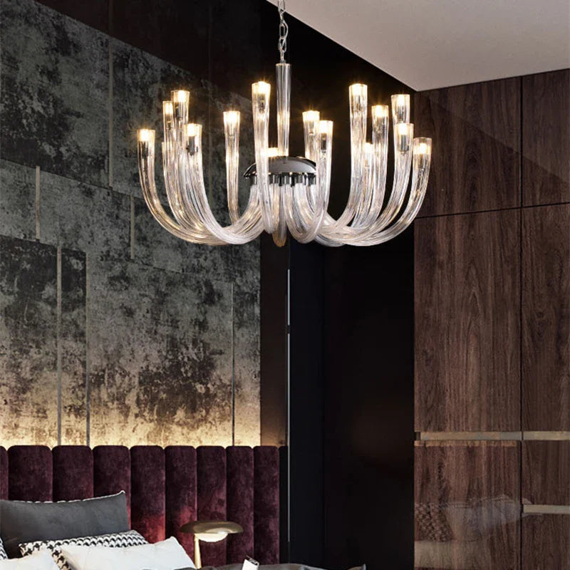 Afralia™ Glass Ceiling Chandelier: Luxury U-Shaped Pendant Lamps