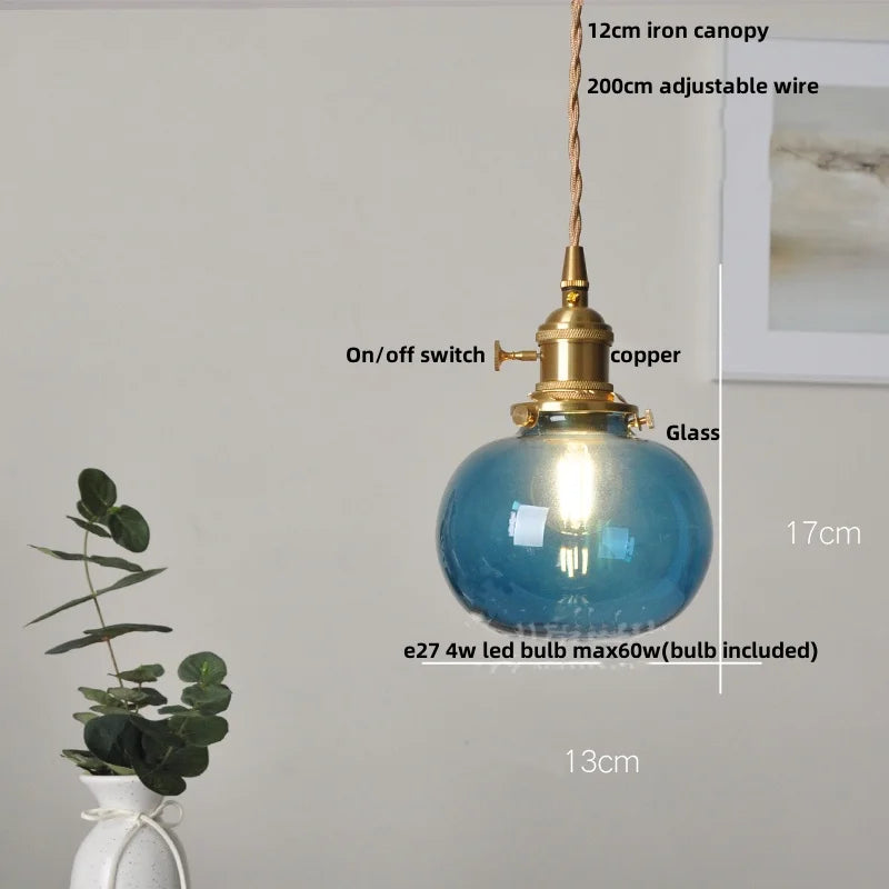 Afralia™ Clear Glass LED Pendant Lamp for Dining Coffee Restaurantr Aisle - Modern Nordic Design