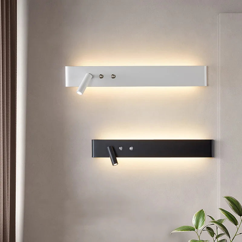 Afralia™ 8W/20W Long Led Wall Light Switch, Aluminum Fixture for Living Room Bedroom.