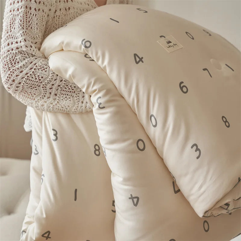 Afralia™ Soft Silky Soybean Fiber Quilt Core, Skin-Friendly Comforter for Single Double Bed