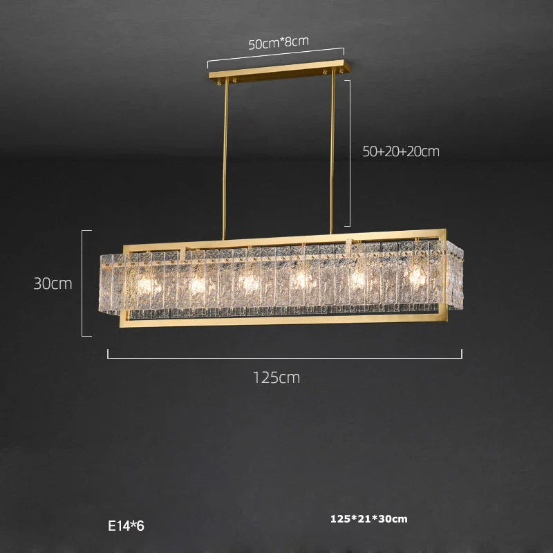 Afralia™ Dimmable LED Copper Glass Chandelier for Living Room