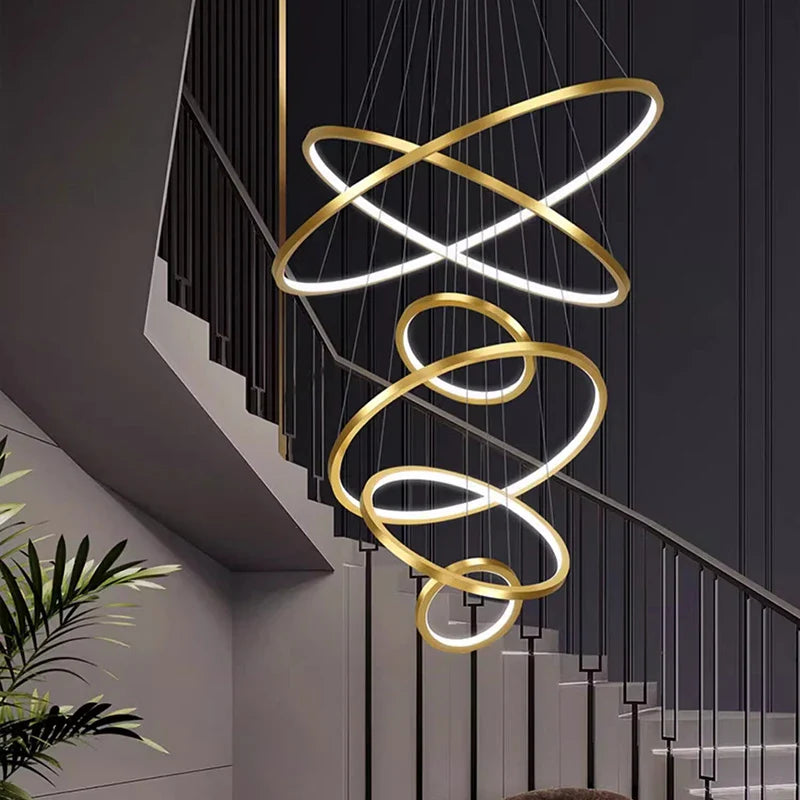 Afralia™ Nordic Stair Chandelier, Living Room Pendant Lights, Indoor Lighting for Bedroom and Dining Room