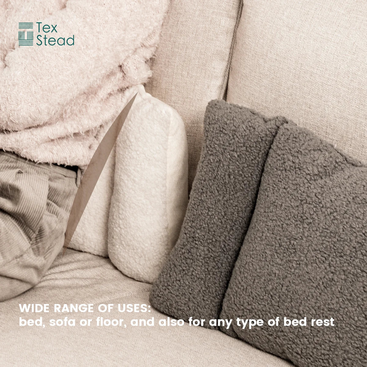 Afralia™ Fleece Lumbar Support Pillow for Office Chair, 3 Section Back Pillow