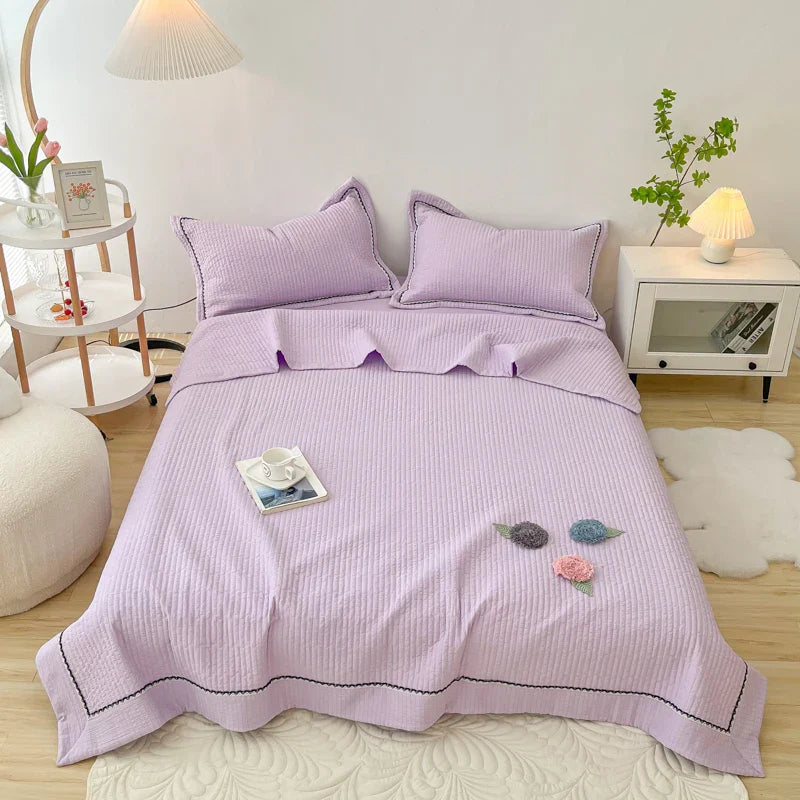 Afralia™ Princess Bubble Yarn Quilted Comforter Set - Elegant Handmade Flowers, Skin-friendly Blanket