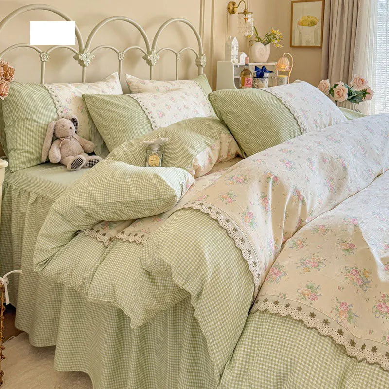 Afralia™ Flower Print Cotton Bedding Set: High Quality, Cozy, All Seasons Comforter Kit