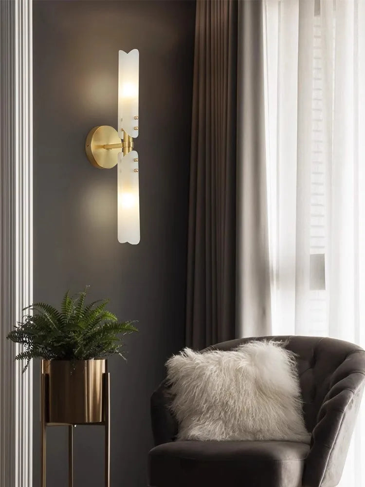 Afralia™ Copper Gold Black LED Wall Sconce Light for Corridor Bedroom Living Room