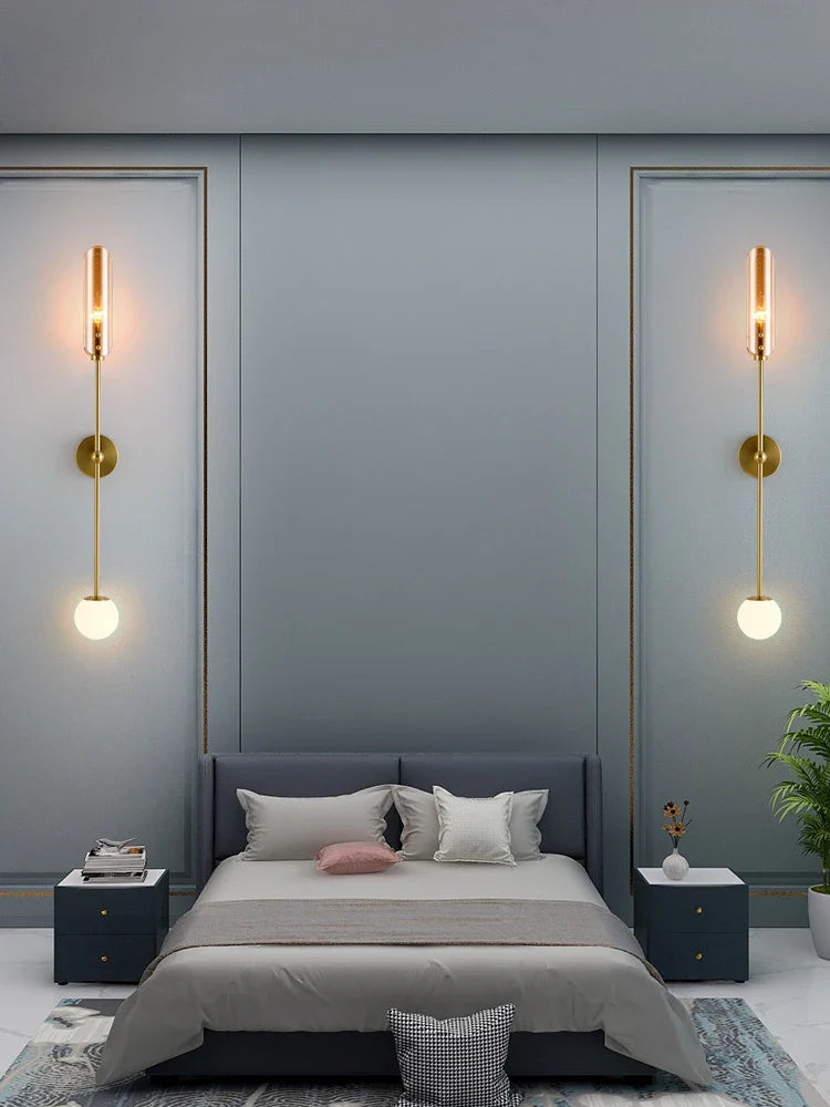 Afralia™ Gold Metal Wall Light: Nordic Style Bedroom Bedside Lamp for Modern Living Room Decor