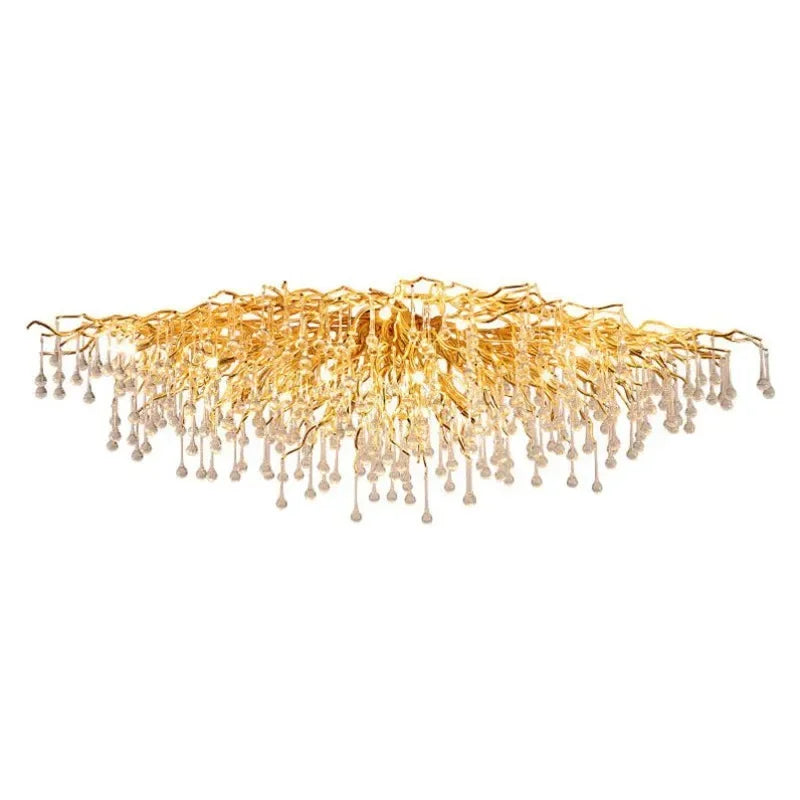 Afralia™ Luxury Crystal LED Chandelier: Modern Nordic Gold/Silver Ceiling Lamp for Home Decor