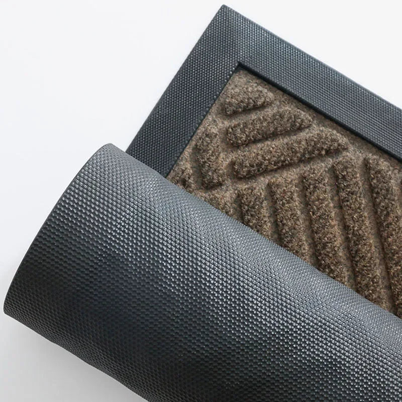 Afralia™ Large Rubber Indoor Outdoor Doormat | Durable Shoe Scraper Mat