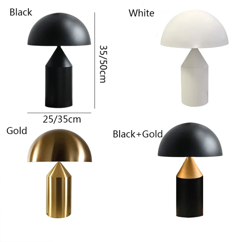 Afralia™ Mushroom Table Lamp: Gold Living Room Bedroom Light with G9 Interface