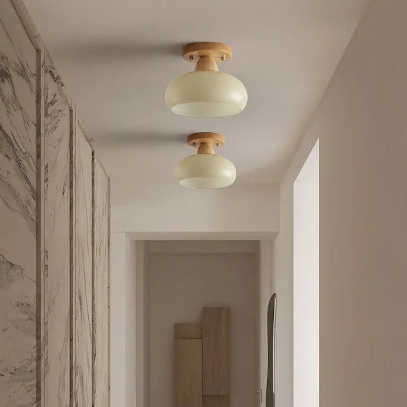 Afralia™ LED Wood Canopy Ceiling Lamp Modern Living Room Light Fixtures