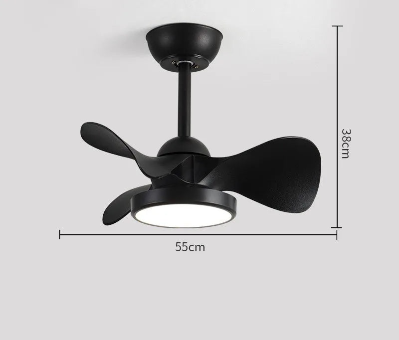 Afralia™ 22" Children Room LED Ceiling Fan Light Remote Control Small Fan Lamp