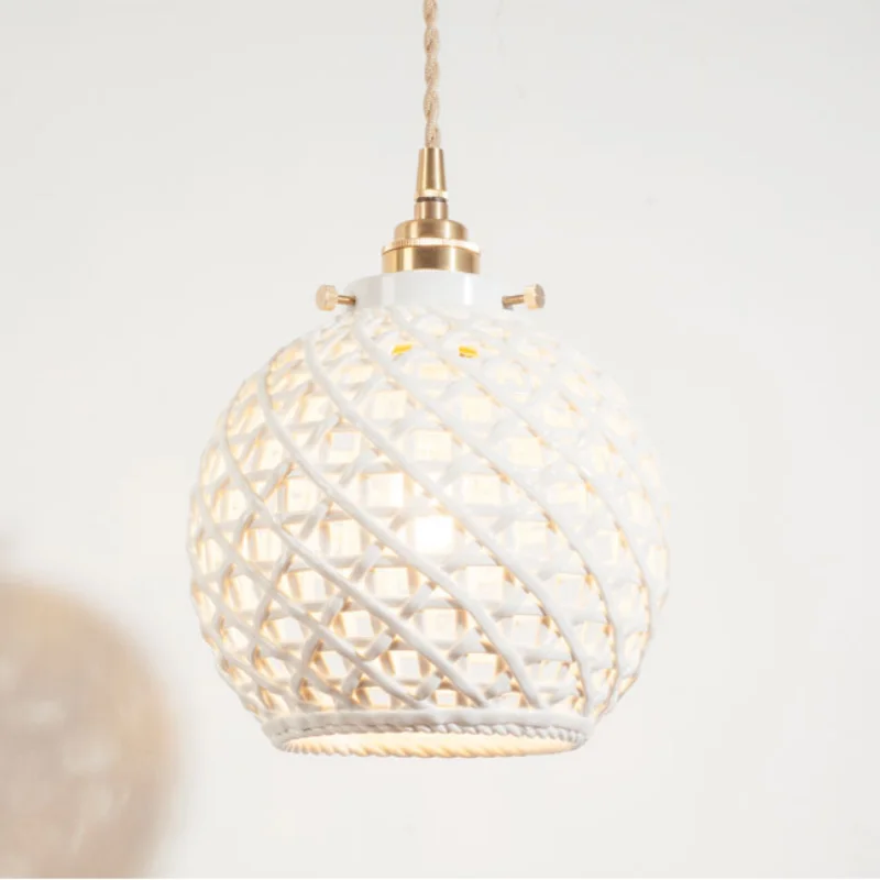 Afralia™ French Minimalism Ceramic LED Pendant Light for Home Decor