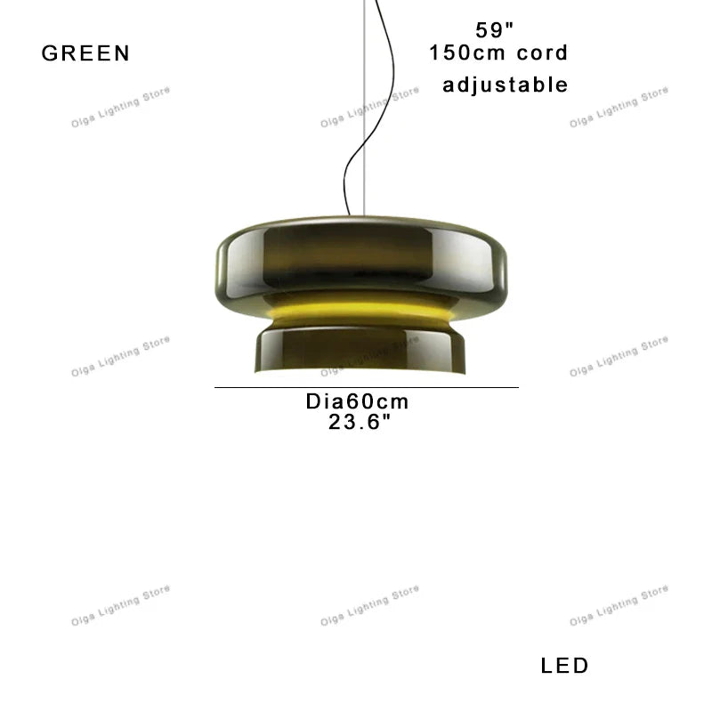 Afralia™ Amber Glass Ceiling Pendant Lights for Kitchen Island Dining Table Decoration