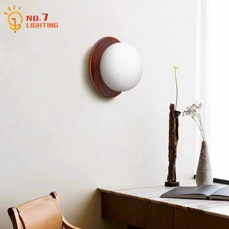 Afralia™ Cream Wind Dumplings LED Wall Light for Home Decor