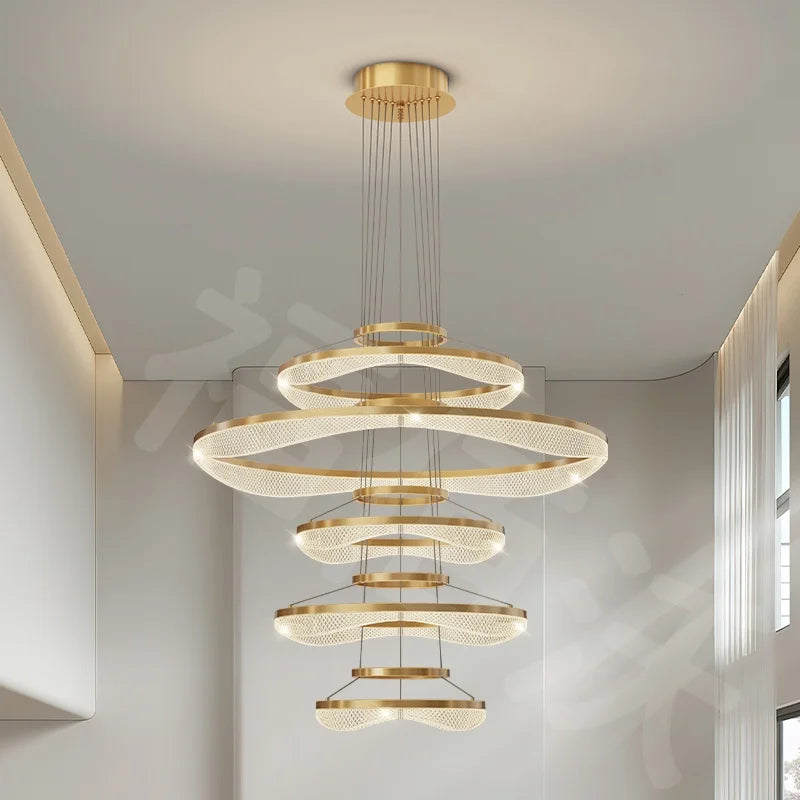 Afralia™ Acrylic Living Room Chandelier Pendant Lamp Fixture LED Lighting