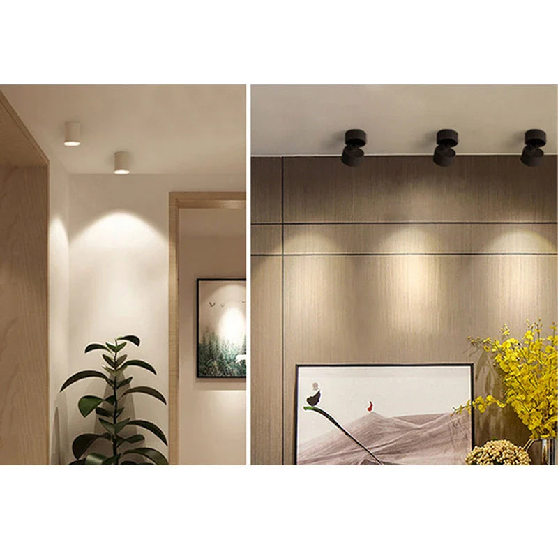 Afralia™ COB LED Ceiling Spot Light, Adjustable Angle, Black/White Shade, AC85-265V