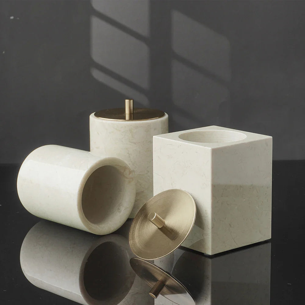 Afralia™ Marble Bathroom Set: Soap Dish, Holder, Vanity Tray - Elegant Bathroom Accessories