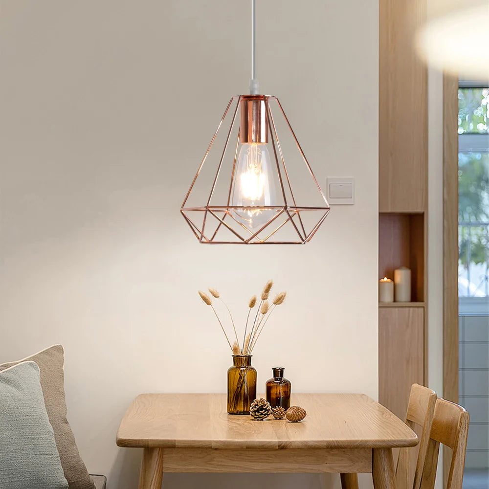 Afralia™ Industrial Metal Cage Pendant Lamp for Home Lighting