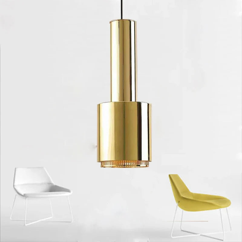 Afralia™ Metal LED Pendant Light for Bedroom Living Room, Black/White/Gold Hanging Lamp