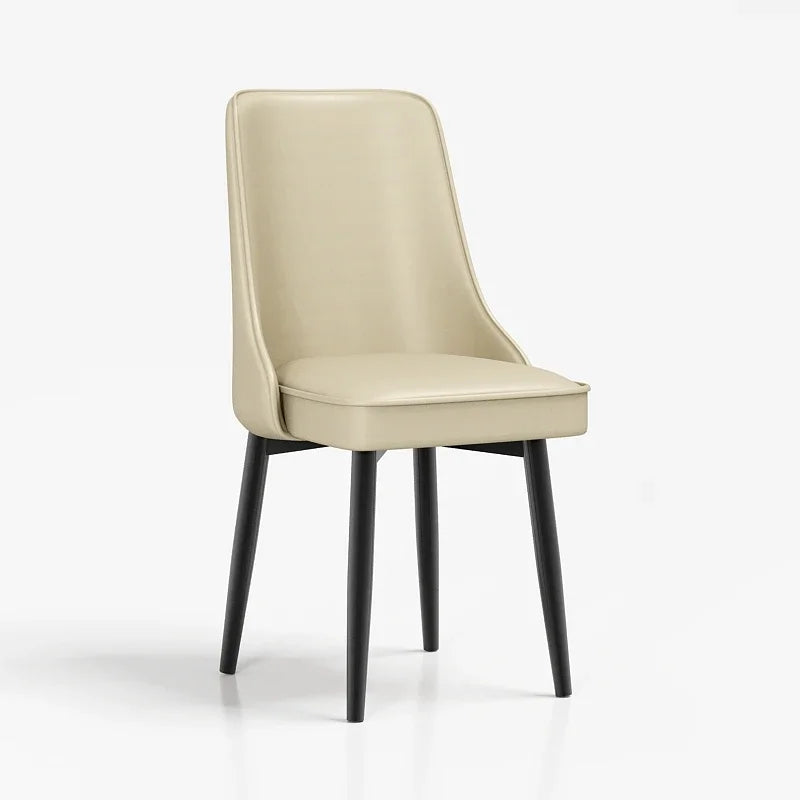 Afralia™ Nordic Living Leather-Seated Chair with Supportive Backrest for Kitchen and Reception