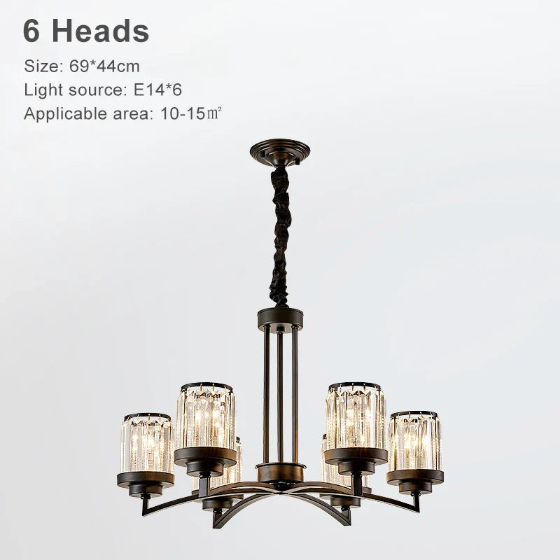 Afralia™ Black Crystal Chandelier: Elegant Luxury Ceiling Light for Living Room & Bedroom