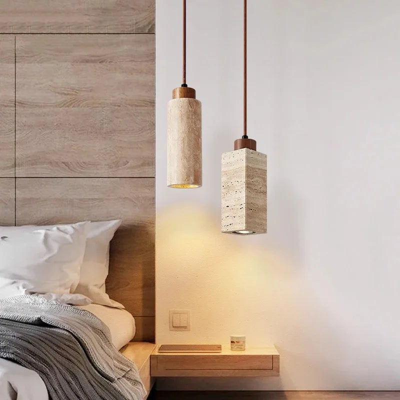 Afralia™ Travertine LED Pendant Lamp for Home Decor and Lighting Applciation