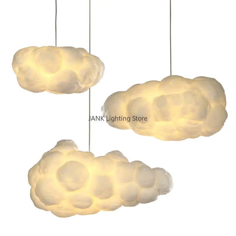 Afralia™ Nordic Cloud Kids Room Pendant Light, Silk Cotton LED Decor Lighting