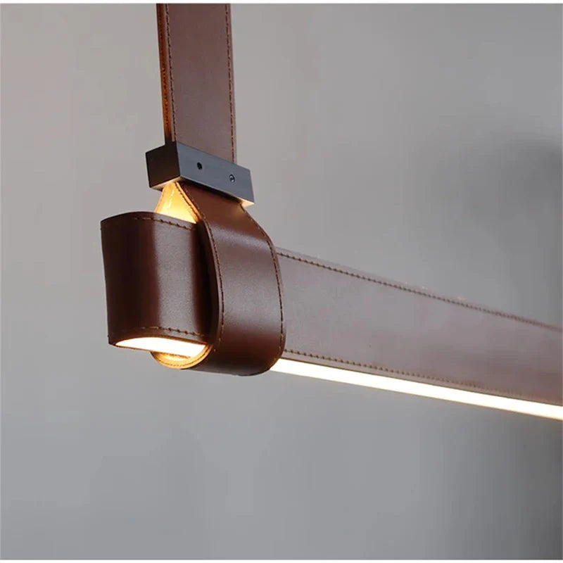 Afralia™ Minimalist Leather Pendant Lamp for Restaurants, Bars, and Tea Rooms