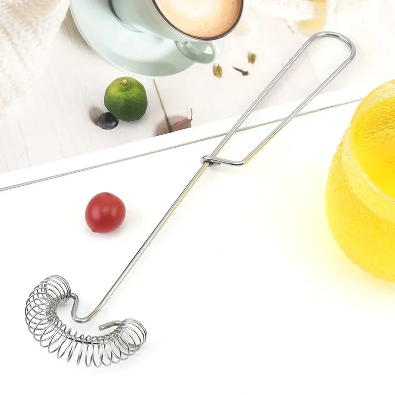 Afralia™ Stainless Steel Egg Beater Whisk Mixer for Kitchen - Spring Coil Hand Tool