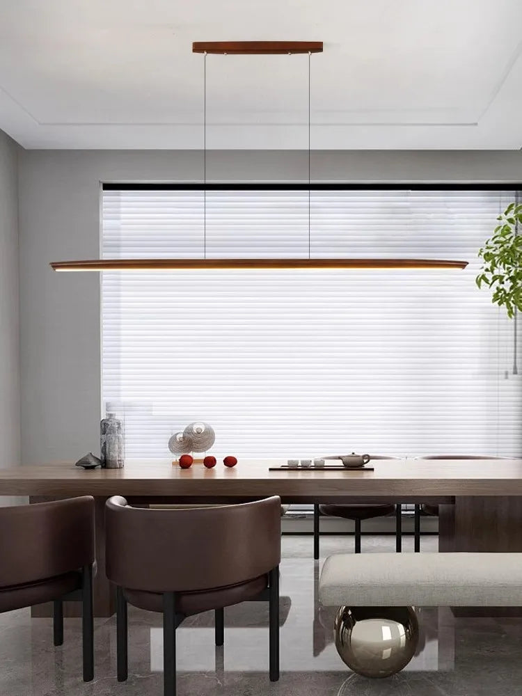 Afralia™ White Pine Black Walnut Wood LED Dimmable Chandelier Pendant Light