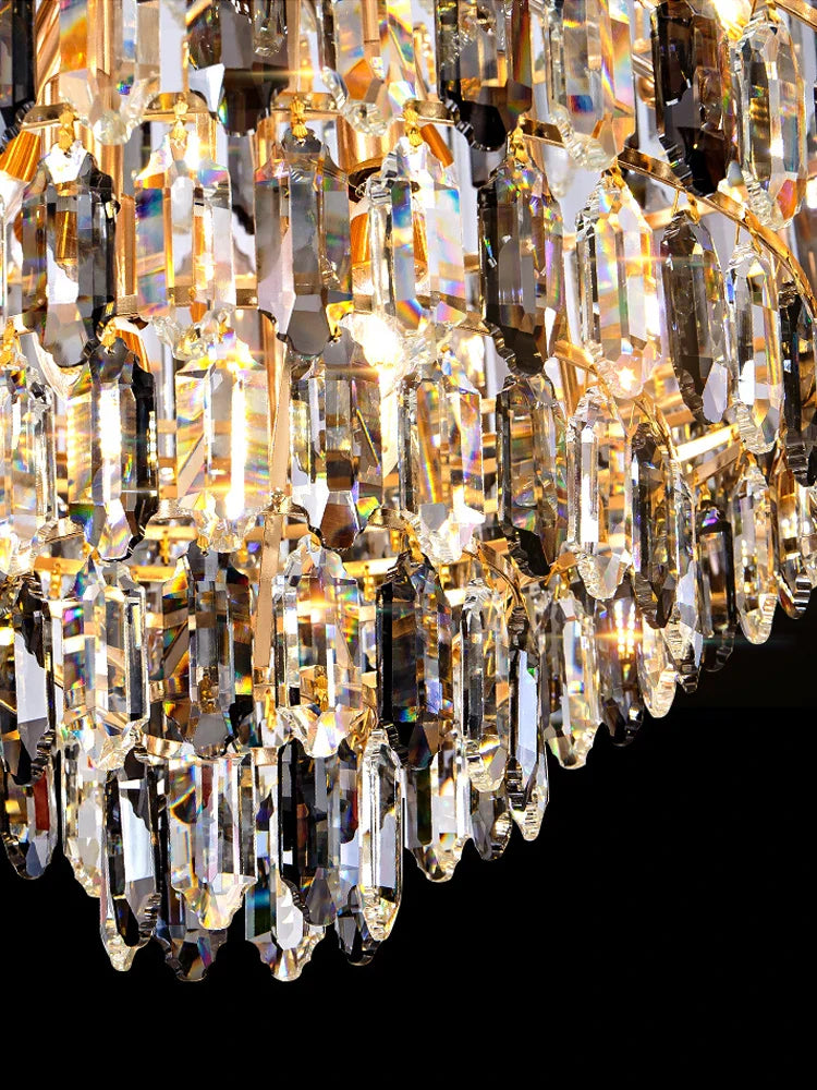 Afralia™ Crystal Pendant Chandelier for Home, Hotel, Restaurant - Luxury Duplex Hall Light