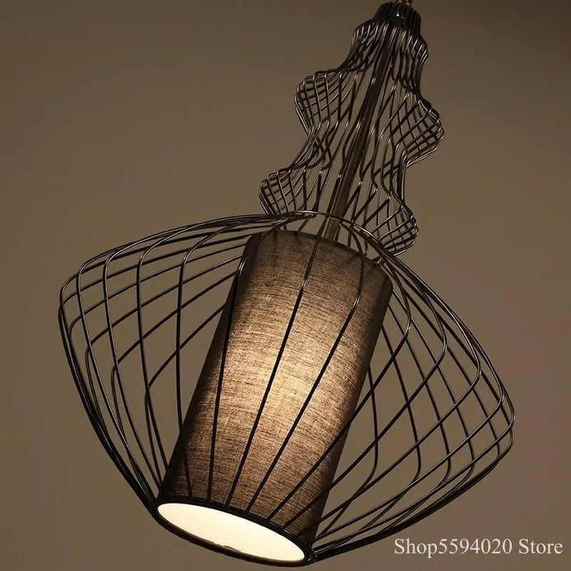 Afralia™ Vintage Birdcage Pendant Lamp for Home Decoration