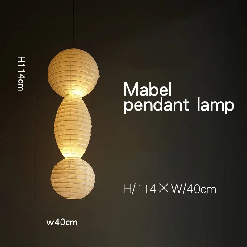 Akari Paper Pendant Lamp by Afralia™ - Noguchi Style Chandelier for Living Room & Bedroom