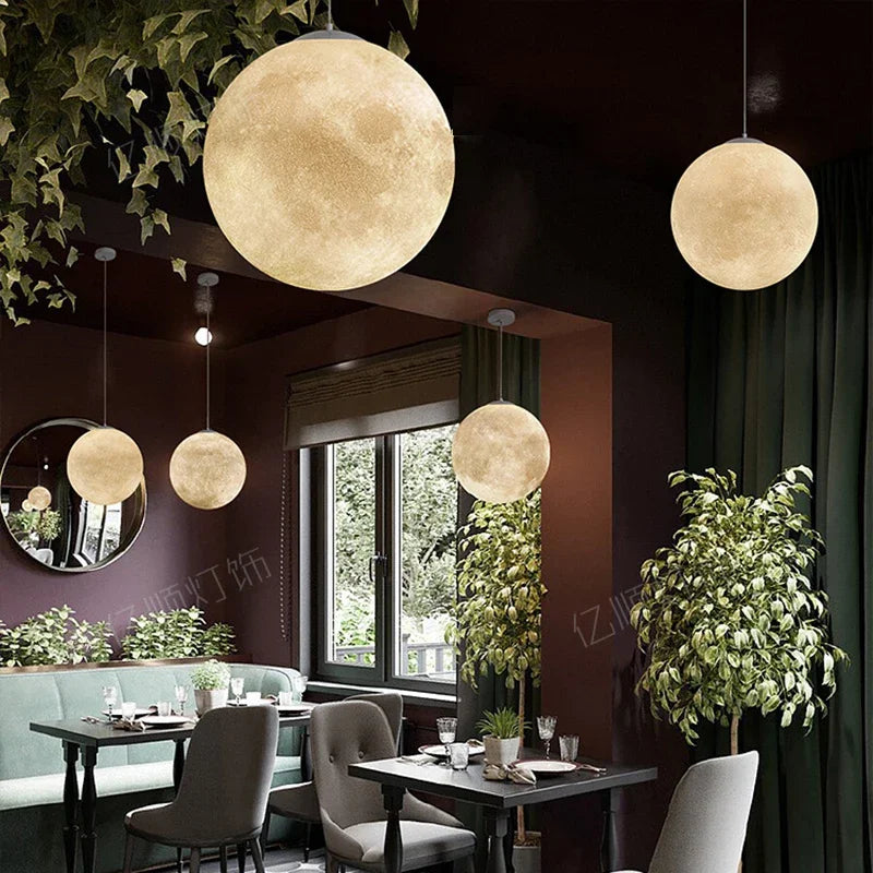 Afralia™ Nordic Moon Pendant Lights for Home Decor & Restaurant Chandelier