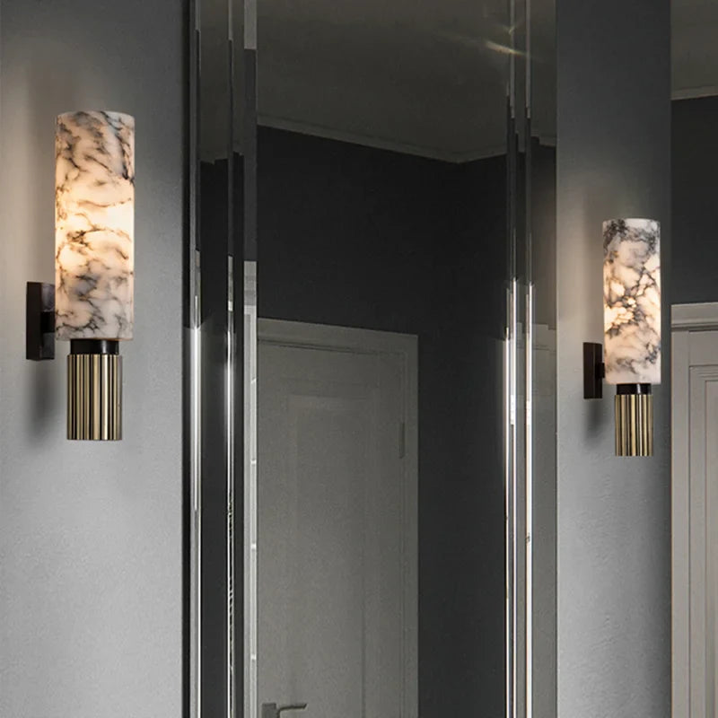 Afralia™ Luxe Marble Wall Lamp: Modern LED Sconce for Living Room, Bedroom & Home Décor