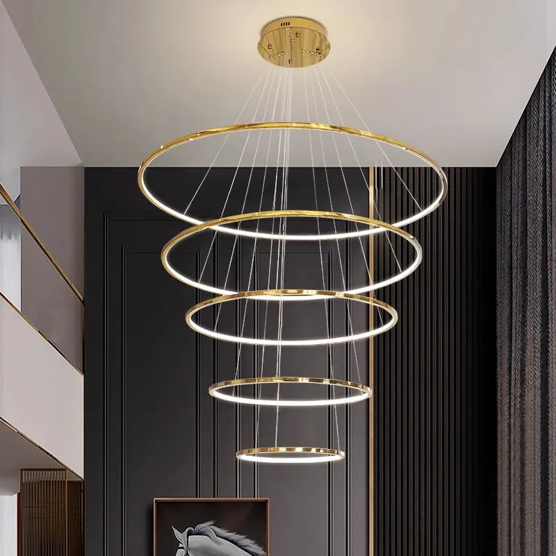 Afralia™ Modern LED Pendant Light Chandeliers for Living Room Staircase Lighting