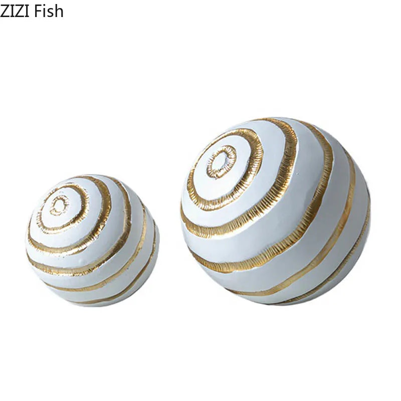 Afralia™ Golden Texture Ball Geometric Desk Decoration - Minimalist Abstract Artwork