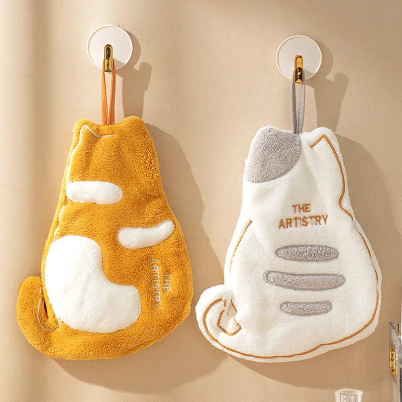 Afralia™ Tiger Cat Hand Towel: Soft, High Quality, Super Absorbent Dishcloth for Kitchen & Bathroom