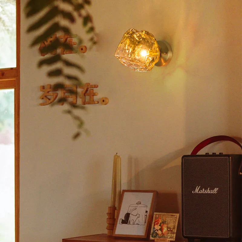 Afralia™ Grey Glass LED Wall Lamp for Home Decor and Lighting