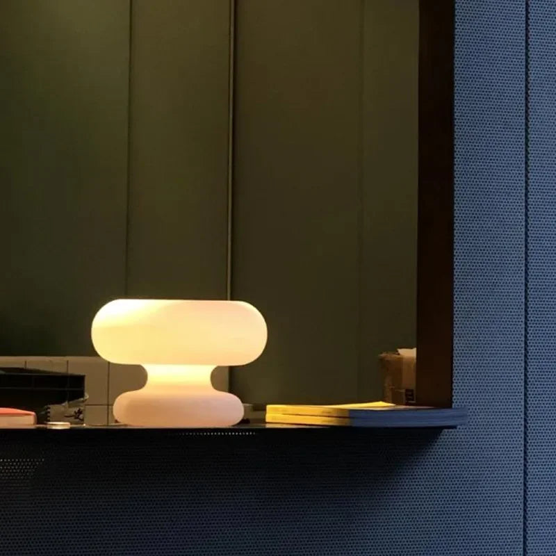 Afralia™ Nordic Glass Mushroom Table Lamp for Living Room Sofa Sides Reading Floor